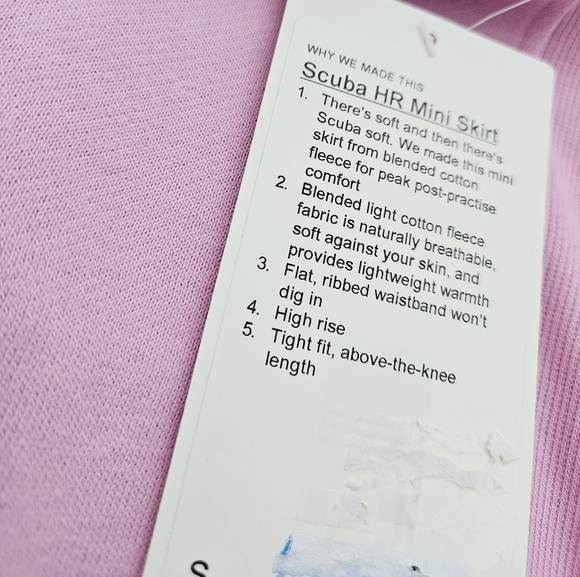 New Lululemon Scuba High Rise Mini Skirt | Vita Pink | S - Picture 7 of 7